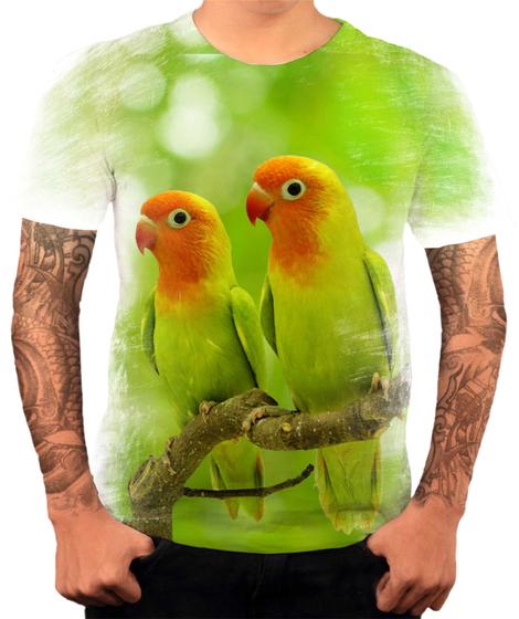 Imagem de Camiseta Pássaros Aves Agaporni Papagaio Periquito 1