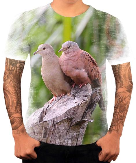 Imagem de Camiseta Pássaros Aves Rolinha Roxa 1
