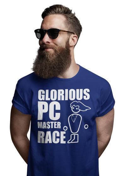 Imagem de Camiseta PC Gamer Master Race Gaming Divertida Frase Azul Marinho