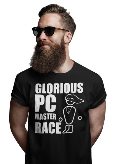 Imagem de Camiseta PC Gamer Master Race Gaming Divertida Frase Preta