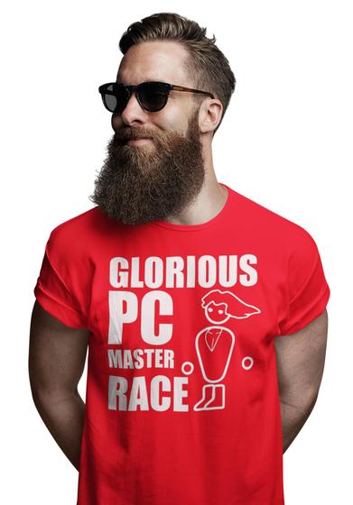 Imagem de Camiseta PC Gamer Master Race Gaming Divertida Frase Vermelho