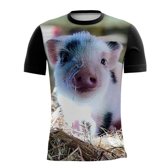 Imagem de Camiseta Personalizada Animal Fazenda Porco Porquinho Rosa 1