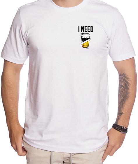 Imagem de Camiseta Personalizada I Need Preciso Beber Cerveja Copo Americano Ceva Gelada