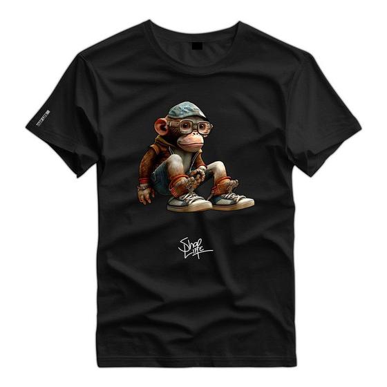 Imagem de Camiseta Personalizada Macaco Nerd Óculos Old Monkey Style