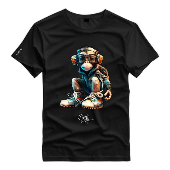 Imagem de Camiseta Personalizada New Monkey Nerd Macaco Óculos Moletom