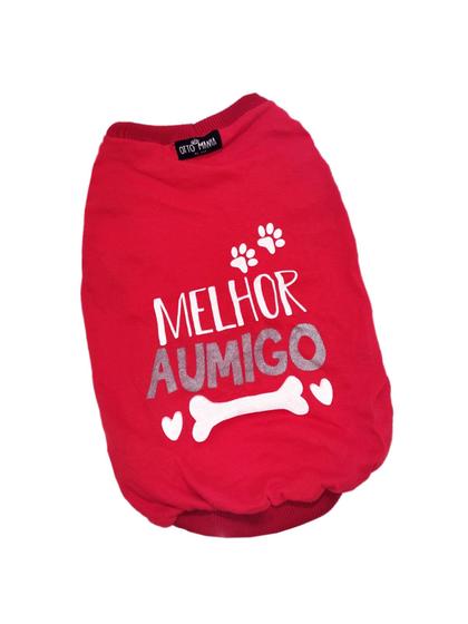 Imagem de Camiseta Pet 100% Algodão P/ Cães E Gatos Tam 04 Cor Vermelha - Marca Otto Mania