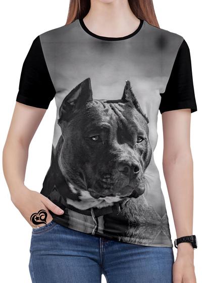 Imagem de Camiseta Pitbull Feminina blusa Cachorro Cão Animal