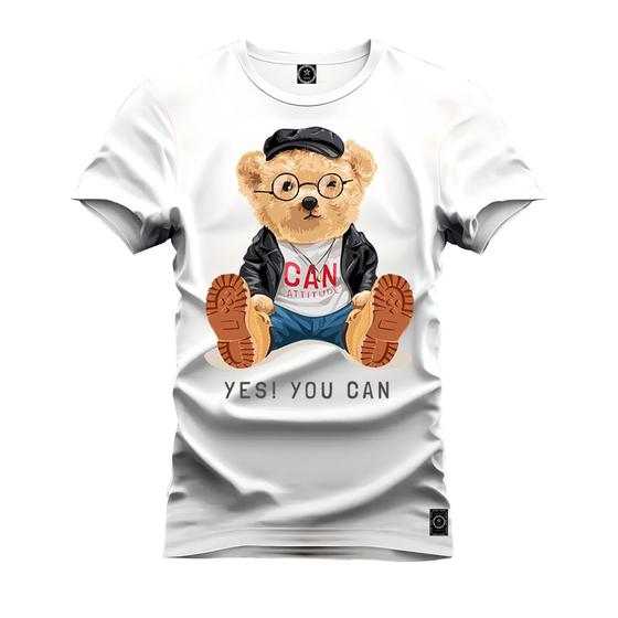 Imagem de Camiseta Plus Size Agodão T-Shirt Unissex Premium Macia Estampada Urso Can
