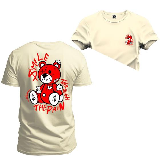 Imagem de Camiseta Plus Size Algodão 30.1 Premium Estampada The Pain Frente Costas