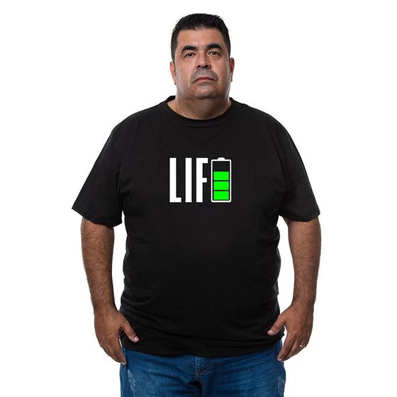 Imagem de Camiseta Plus Size Algodao Gola Redonda Masculina Manga Curta Life Bateria Com Abridor De Garrafa