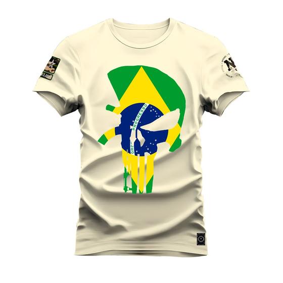 Imagem de Camiseta Plus Size Algodão Premium T-Shirt Caveira Nacional