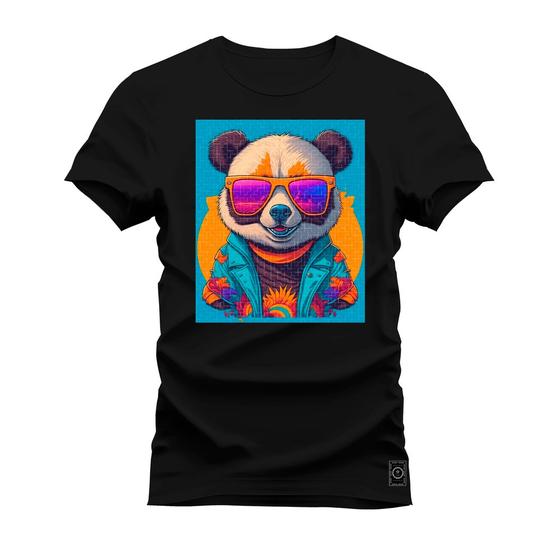 Imagem de Camiseta Plus Size Algodão Premium T-Shirt Panda Paz e amor