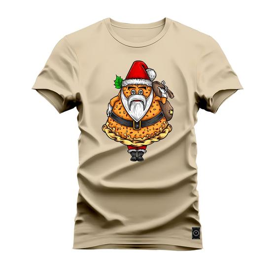 Imagem de Camiseta Plus Size Algodão Premium T-Shirt Papai Noel Pizza