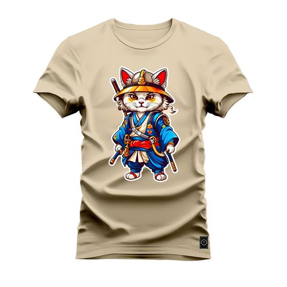 Imagem de Camiseta Plus Size Algodão T-Shirt Premium Estampada Gato Kong Fu