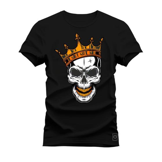 Imagem de Camiseta Plus Size Algodão T-Shirt Premium Estampada King OF Caveirão