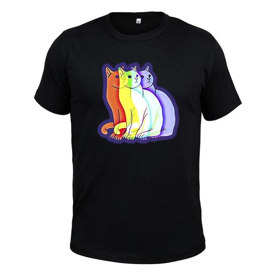 Imagem de Camiseta Plus Size Algodão Tecido Macio Cat Espect