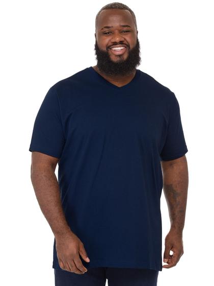 Imagem de Camiseta Plus Size Anistia Masculina Gola V Algodão Marinho