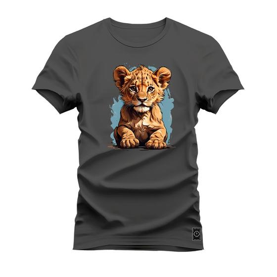 Imagem de Camiseta Plus Size Confortável T-Shirt Estampa Dtf Leoni