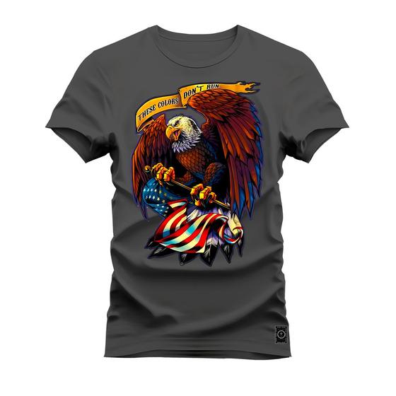 Imagem de Camiseta Plus Size Estampada Algodão Premium Confortável Aguia American