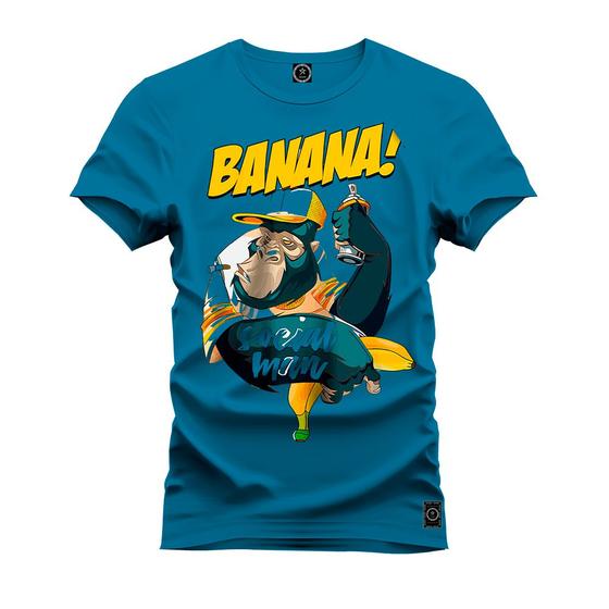 Imagem de Camiseta Plus Size Estampada Algodão Premium Confortável Banana Social