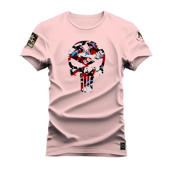 Imagem de Camiseta Plus Size Estampada Algodão Street Premium Estampada Caveira Usarmy