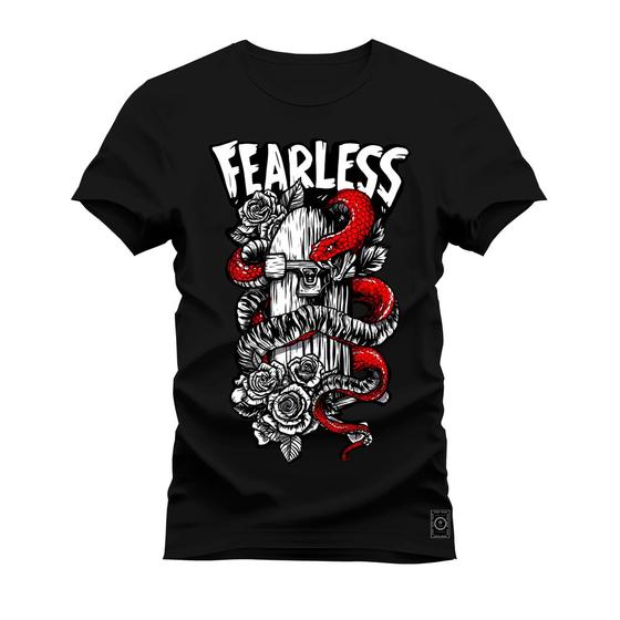 Imagem de Camiseta Plus Size Estampada Algodão Unissex FearLess