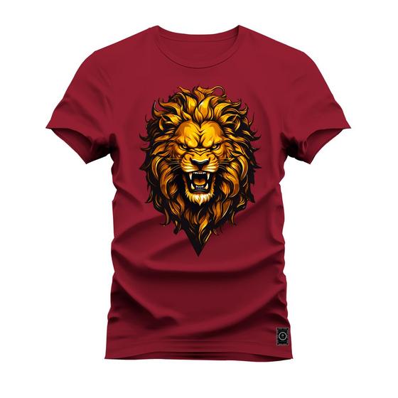 Imagem de Camiseta Plus Size Estampada Premium Algodão Leon Rugido