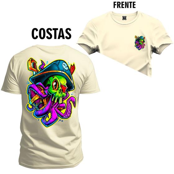 Imagem de Camiseta Plus Size Estampada Premium Algodão Polvo Frente Costas