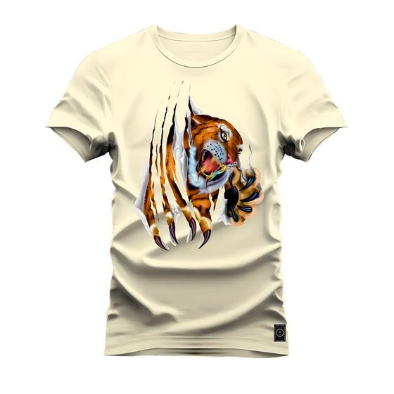 Imagem de Camiseta Plus Size Estampada Premium Algodão Tigre Garras