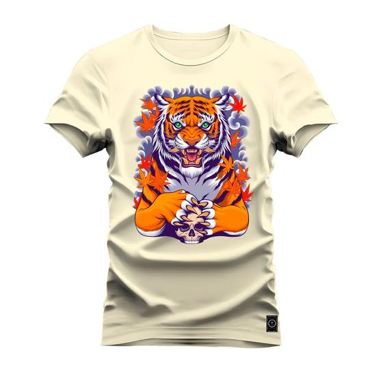 Imagem de Camiseta Plus Size Estampada Premium Algodão Tigre Pensando