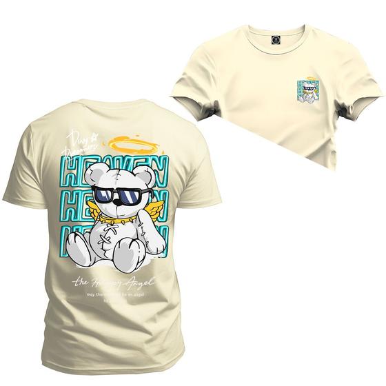 Imagem de Camiseta Plus Size Extra Grande Confortável Estampa Digital Urso Rei Hain Frente e Costas