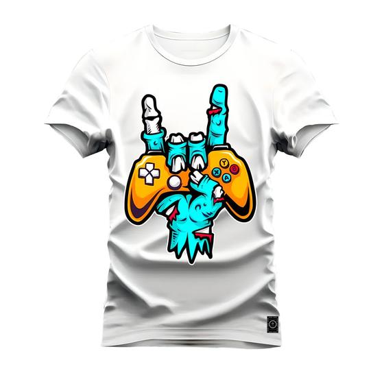Imagem de Camiseta Plus Size Forma Grande Confortável Estampada Rock Game