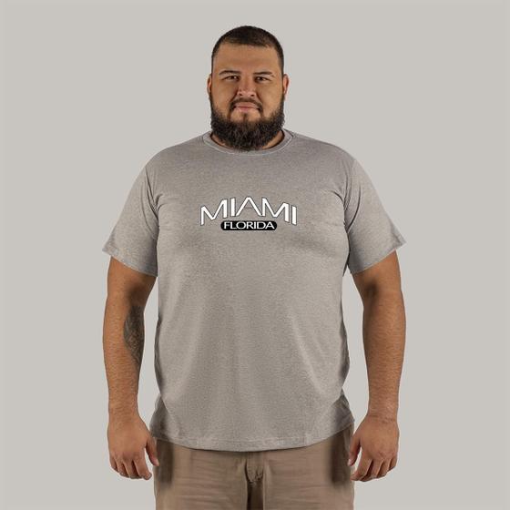 Imagem de Camiseta Plus Size Grande Com Varias Cores 100% Algodão Estampada Miami Florida