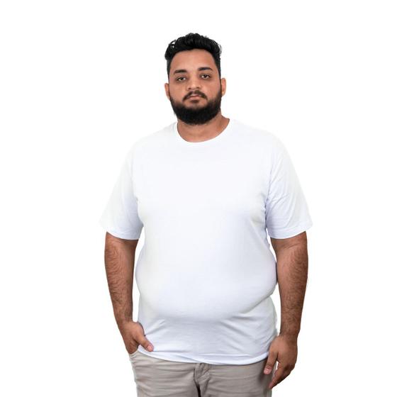 Imagem de Camiseta Plus Size Masculina Lisa Algodão