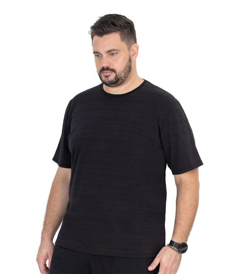 Imagem de Camiseta Plus Size Meia Malha Maquinetada Diametro Preto