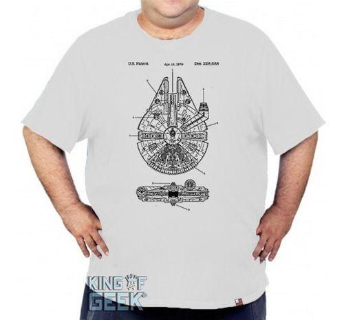 Imagem de Camiseta Plus Size Millenium Falcon Star Wars Han Solo Geek