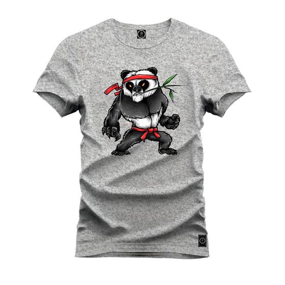 Imagem de Camiseta Plus Size Premium 100% Algodão Estampada Shirt Unissex Panda Bombado