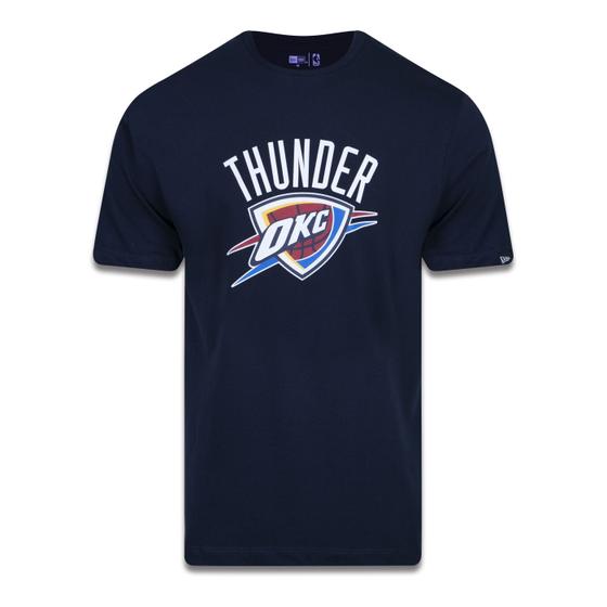 Imagem de CAMISETA PLUS SIZE REGULAR MANGA CURTA OKLAHOMA CITY THUNDER LOGO MARINHO MESCLA CINZA New Era