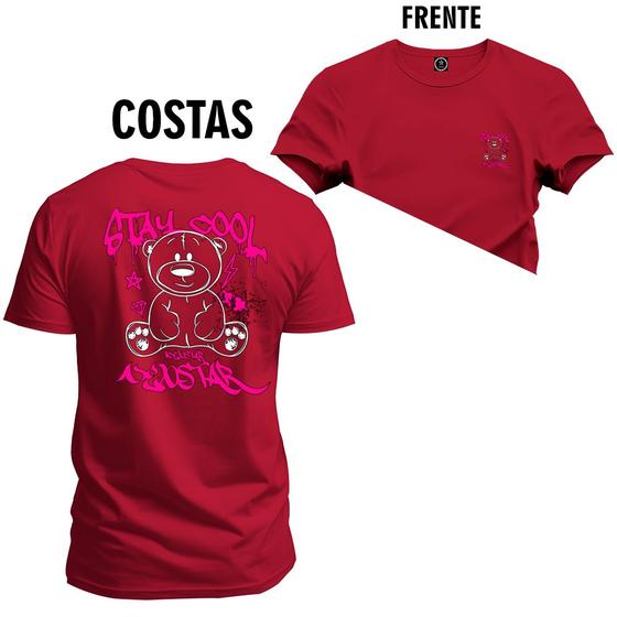 Imagem de Camiseta Plus Size T-Shirt 100% Algodão Estampada Durável Urso Antologico Frente e Costas