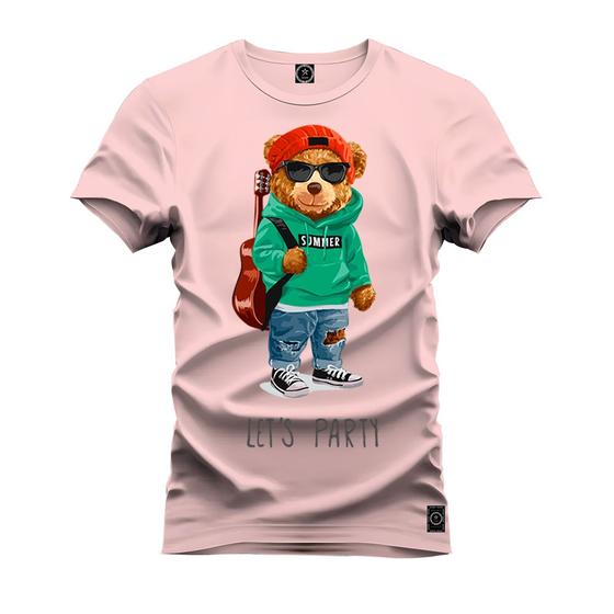 Imagem de Camiseta Plus Size T-Shirt 100% Algodão Estampada Durável Urso Violão