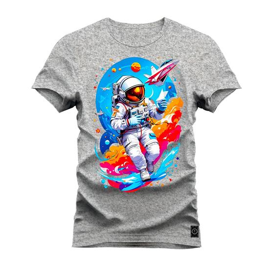 Imagem de Camiseta Plus Size T-Shirt Algodão 100% Algodão Astronalta Viagem