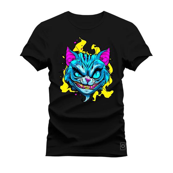 Imagem de Camiseta Plus Size T-Shirt Algodão Premium 30.1 Gato Olhar