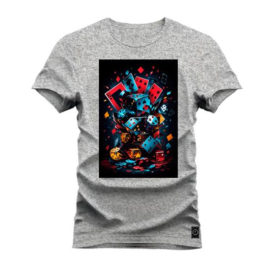 Imagem de Camiseta Plus Size T-Shirt Algodão Premium 30.1 Jogos E Dados
