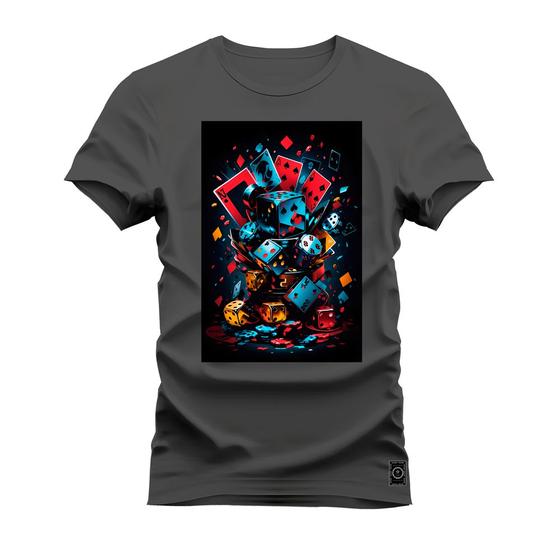 Imagem de Camiseta Plus Size T-Shirt Algodão Premium 30.1 Jogos E Dados