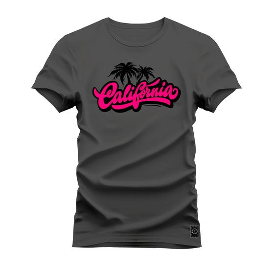 Imagem de Camiseta Plus Size T-Shirt Algodão Premium Estampada Coqueiro California