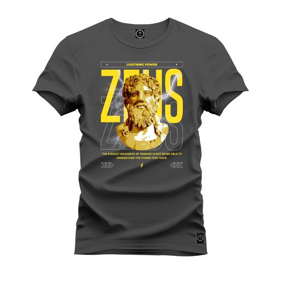 Imagem de Camiseta Plus Size T-Shirt Algodão Premium Estampada Zeus Rei