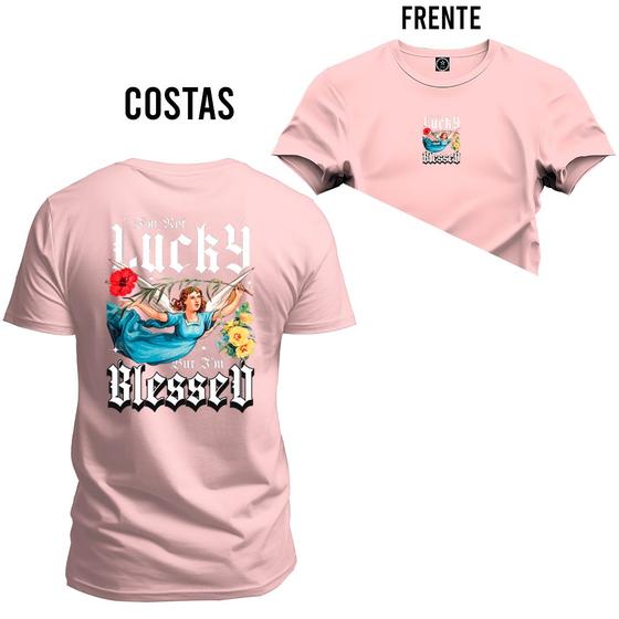 Imagem de Camiseta Plus Size T-shirt Algodão Unissex Street Estampada Lucky Blessed