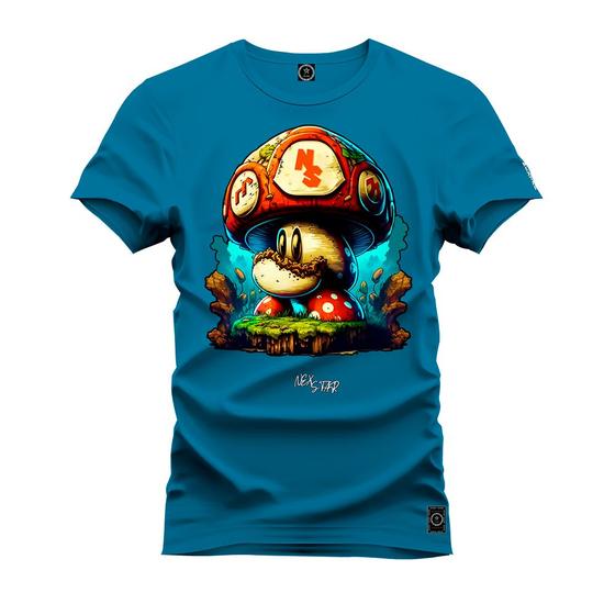 Imagem de Camiseta Plus Size T-Shirt Confortável Estampada Cogumelo Casa