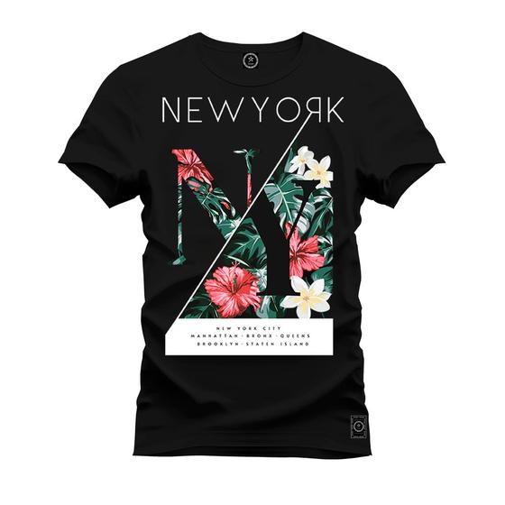 Imagem de Camiseta Plus Size T-Shirt Confortável Estampada Florido Nyc