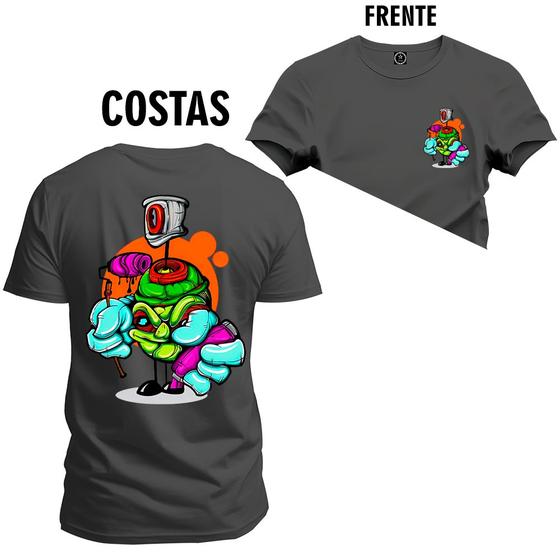 Imagem de Camiseta Plus Size T-shirt Unissex Algodão Soco Frente Costas